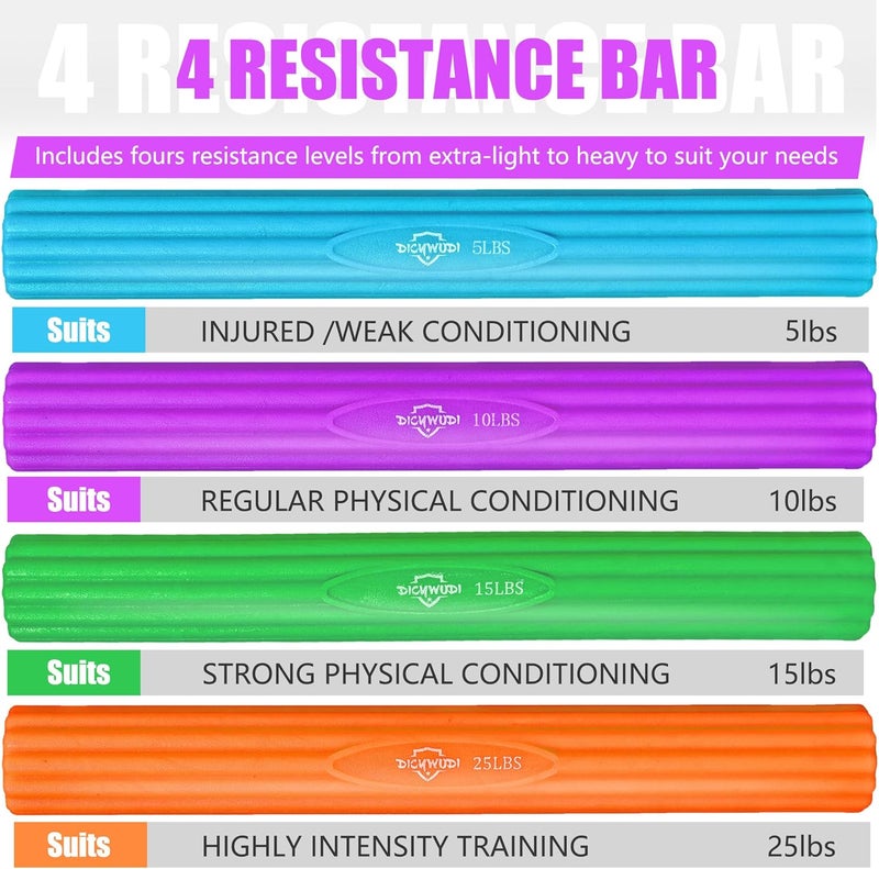 DICYWUDI Flex Therapy Bar and Grip Strength Trainers Set, Physical Therapy & Resistance Bar for Golfers Elbow,Tendinitis,Wrist,Forearms Pain, Improve Grip Strength and Relieve Pain - Image 3